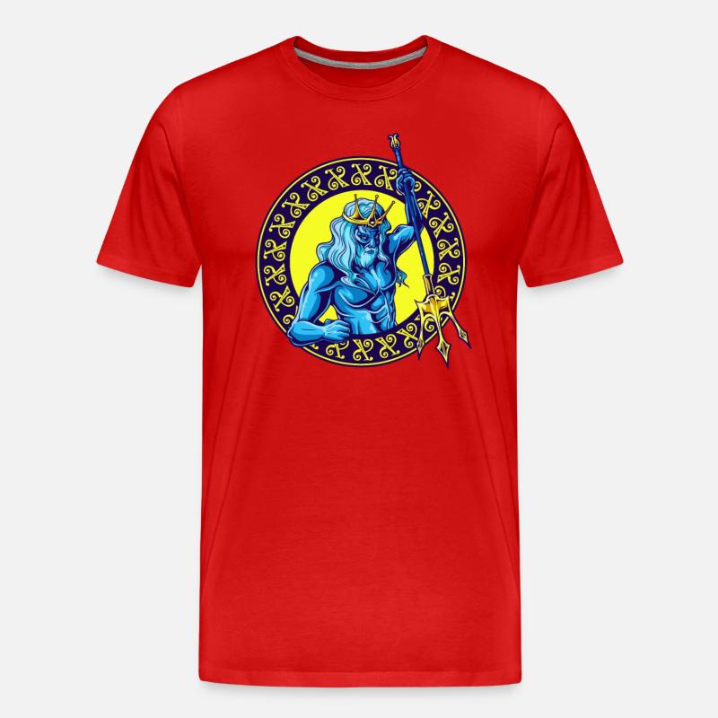 Gott des Meeres Poseidon - Männer Premium Bio T-Shirt - Rot