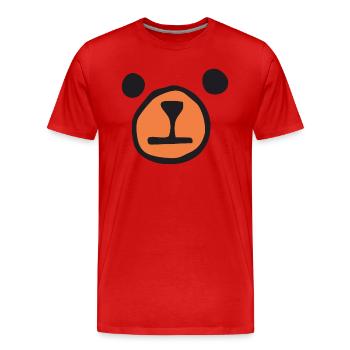 Bären Gesicht - Bär - Männer Premium Bio T-Shirt - Rot - Vorne - Damien (186cm)