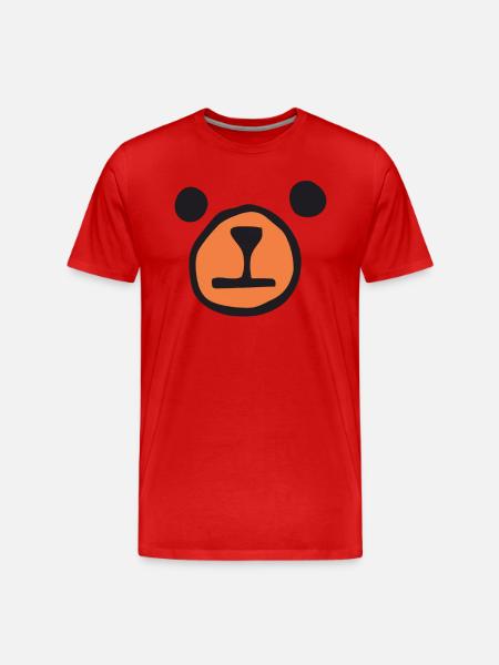 Bear Face - Bear - Men's Premium Organic T-Shirt - red