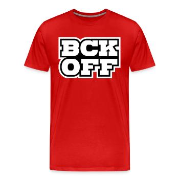 geh weg - Männer Premium Bio T-Shirt - Rot - Vorne - Damien (186cm)