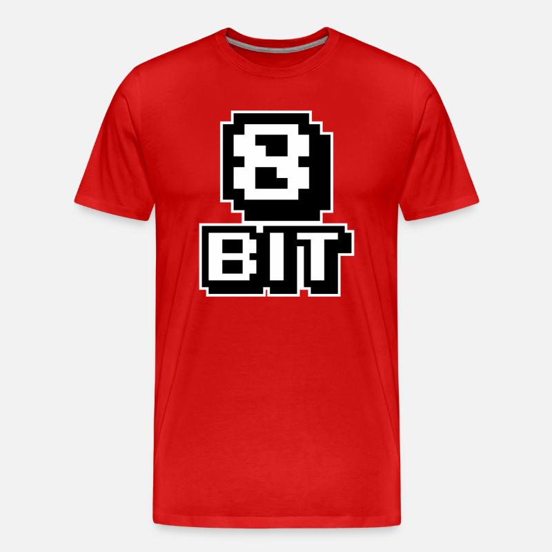 8-Bit-Computer - Männer Premium Bio T-Shirt - Rot
