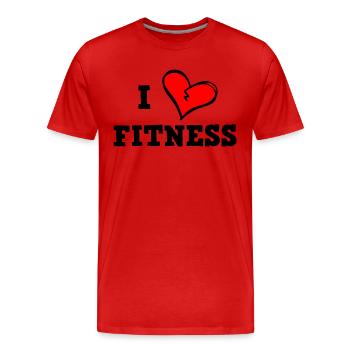 J’adore le fitness - T-shirt bio Premium Homme - rouge - Devant - Damien (186cm)