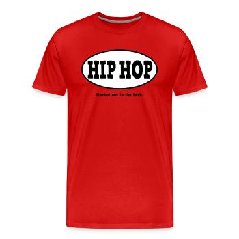 Begonnen im Park. Hip Hop - Männer Premium Bio T-Shirt - Rot - Vorne - Damien (186cm)