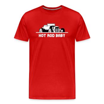 Hot Rod Baby - Männer Premium Bio T-Shirt - Rot - Vorne - Damien (186cm)