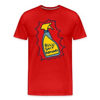 Cleaner, Bullshit Remover - Men's Premium Organic T-Shirt - red - Front - Damien (186cm)