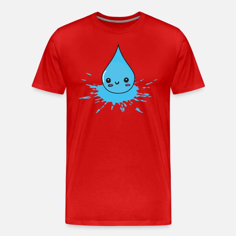scoppio e spruzzi - gocce d'acqua - Maglietta ecologica premium da uomo - rosso