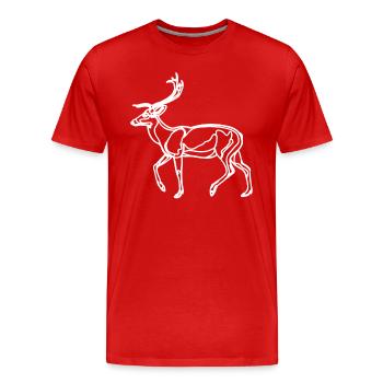Drawing of the deer - Men's Premium Organic T-Shirt - red - Front - Damien (186cm)