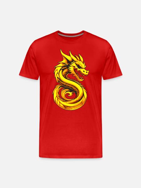 Asia Japan China Dragon - Men's Premium Organic T-Shirt - red