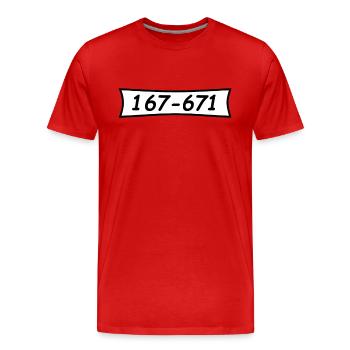 Panzerknacker numéro 167 671 - T-shirt bio Premium Homme - rouge - Devant - Damien (186cm)