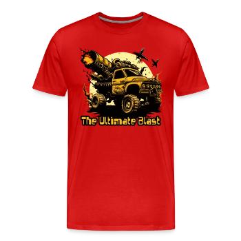 der ultimative Blast Monster Truck - Männer Premium Bio T-Shirt - Rot - Vorne - Damien (186cm)