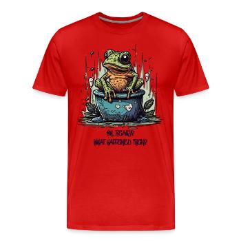 La grenouille vraiment intéressée dans l’étang - T-shirt bio Premium Homme - rouge - Devant - Damien (186cm)