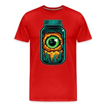 Monster Eye in Glass - Men's Premium Organic T-Shirt - red - Front - Damien (186cm)