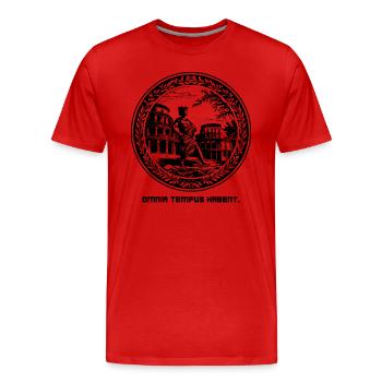 Latin Everything has its time: Roman Colosseum - Men's Premium Organic T-Shirt - red - Front - Damien (186cm)