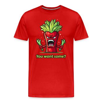 Légumes rouges en colère - T-shirt bio Premium Homme - rouge - Devant - Damien (186cm)