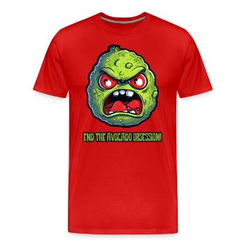 Beendet die Avocado-Besessenheit - Männer Premium Bio T-Shirt - Rot - Vorne - Damien (186cm)