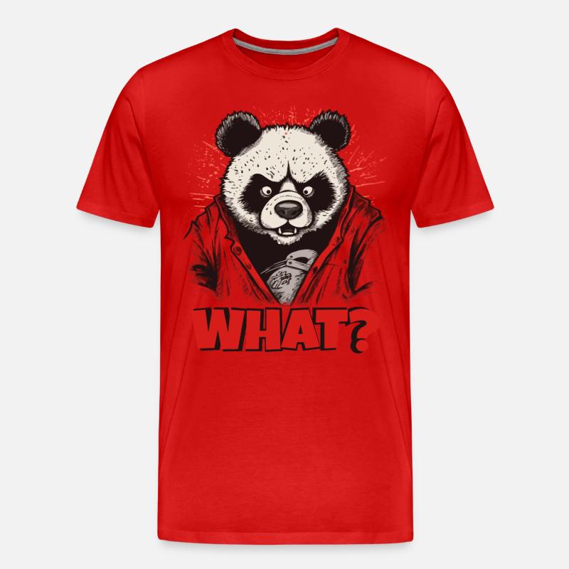 Wütender Pandabär - Männer Premium Bio T-Shirt - Rot