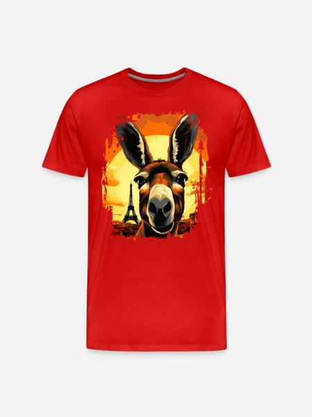 A donkey in Paris - Men's Premium Organic T-Shirt - red