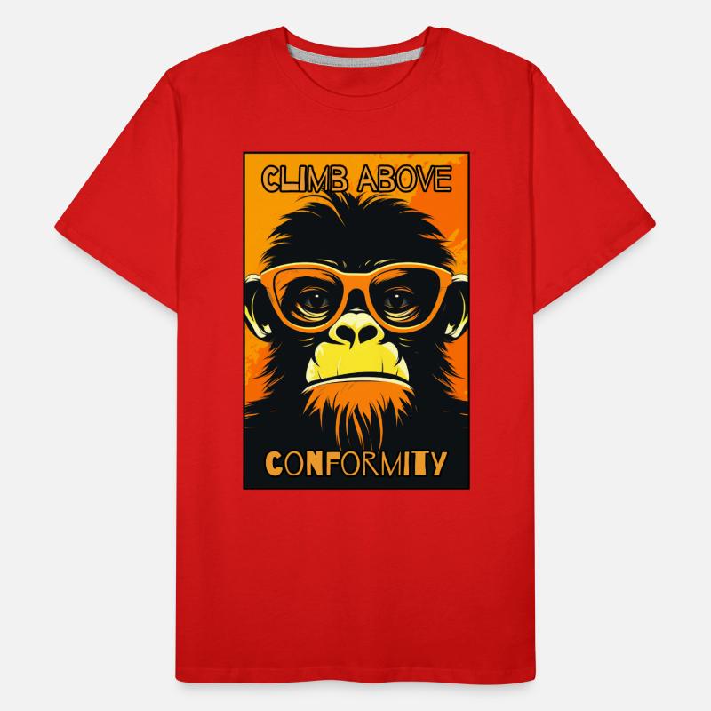 Surmonter la conformité : singe frissonnant T-shirt bio Premium Homme