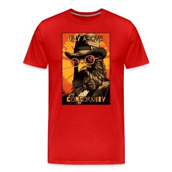 Erhebe dich über die Normen und Konformität. - Männer Premium Bio T-Shirt - Rot - Vorne - Damien (186cm)