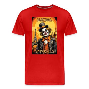 Carnival of masquerades: a clown in Paris - Men's Premium Organic T-Shirt - red - Front - Damien (186cm)