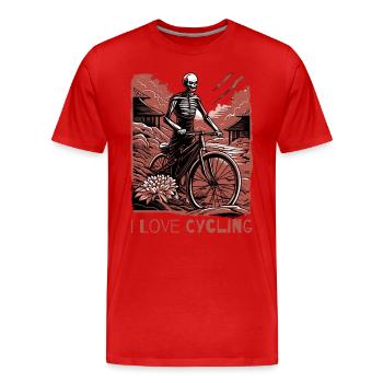 J’adore faire du vélo - T-shirt bio Premium Homme - rouge - Devant - Damien (186cm)