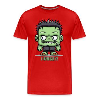 Hungriger kleiner Zombie - Männer Premium Bio T-Shirt - Rot - Vorne - Damien (186cm)