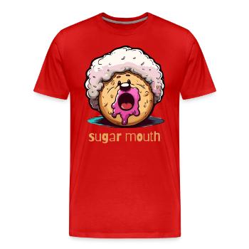 afro donut confiture sucre bouche - T-shirt bio Premium Homme - rouge - Devant - Damien (186cm)
