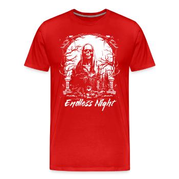 Endlose Nacht Sensenmann - Männer Premium Bio T-Shirt - Rot - Vorne - Damien (186cm)