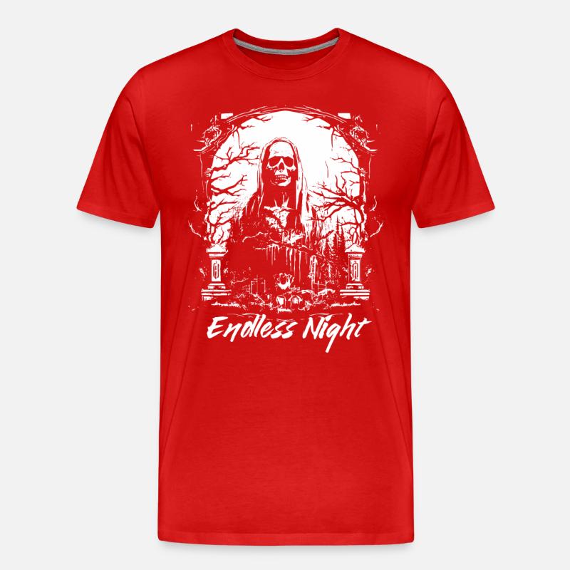 Faucheuse de nuit sans fin - T-shirt bio Premium Homme - rouge
