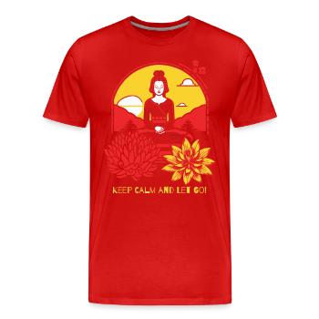 Restez calme et lâchez prise avec le yoga - T-shirt bio Premium Homme - rouge - Devant - Damien (186cm)