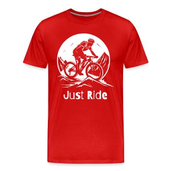 VTT facile - T-shirt bio Premium Homme - rouge - Devant - Damien (186cm)
