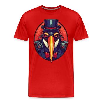 Pingouin gangster cool - T-shirt bio Premium Homme - rouge - Devant - Damien (186cm)