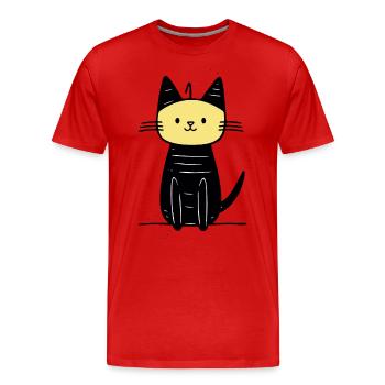 chat mignon - T-shirt bio Premium Homme - rouge - Devant - Damien (186cm)