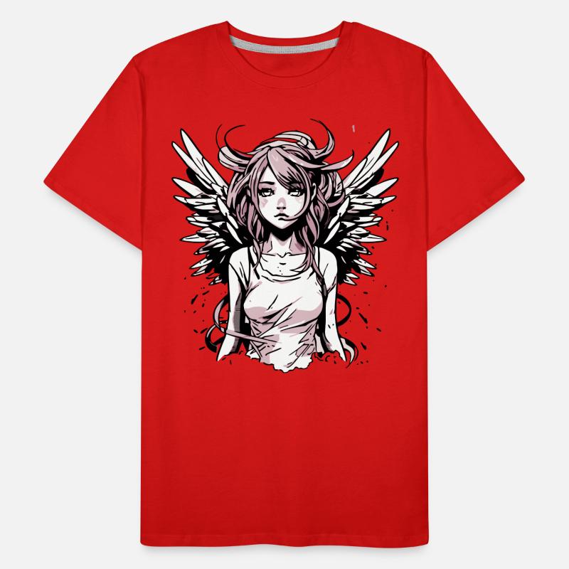 Modernes Engel Mädchen Männer Premium Bio T-Shirt