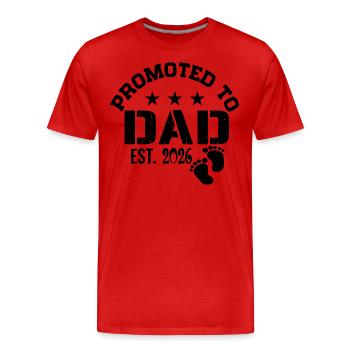 Promoted to Dad 2026 Promoted To Be Daddy 2026 - Men's Premium Organic T-Shirt - red - Front - Damien (186cm)