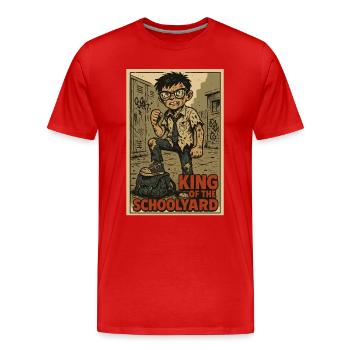 Model pupil and king of the schoolyard - Men's Premium Organic T-Shirt - red - Front - Damien (186cm)