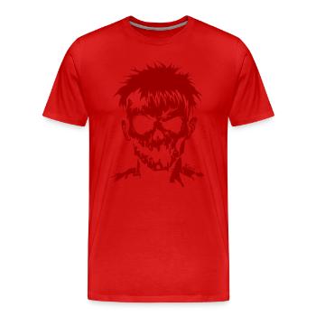 Dark Shadow Zombie with Blank Stare - Men's Premium Organic T-Shirt - red - Front - Damien (186cm)