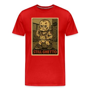 Immer noch Ghetto – Baby mit Faust und Goldkette - Männer Premium Bio T-Shirt - Rot - Vorne - Damien (186cm)