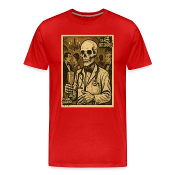 Dr. SkeltaMortis : Diagnostic final lors du banquet - T-shirt bio Premium Homme - rouge - Devant - Damien (186cm)