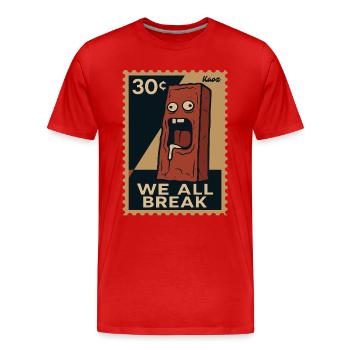 Emo Brick – Cachet d’accablement - T-shirt bio Premium Homme - rouge - Devant - Damien (186cm)