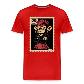 Punk singe fille en timbre look - T-shirt bio Premium Homme - rouge - Devant - Damien (186cm)