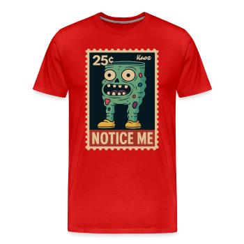 Pantalon Zombie Monstre Avec De Grands Yeux Et Des Dents - T-shirt bio Premium Homme - rouge - Devant - Damien (186cm)