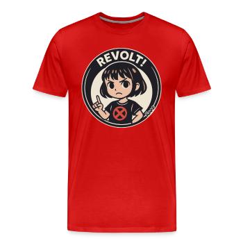 Angry girl with protest shirt revolt look - Men's Premium Organic T-Shirt - red - Front - Damien (186cm)