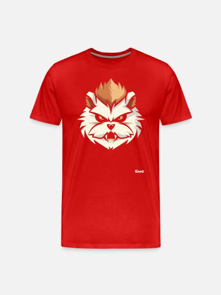Angry hamster head with mohawk - Men's Premium Organic T-Shirt - red