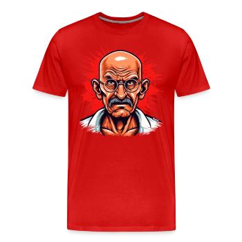 Leader de la Révolution pacifique - T-shirt bio Premium Homme - rouge - Devant - Damien (186cm)