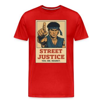 Straßenkämpfer Comic Retro Street Justice Shirt - Männer Premium Bio T-Shirt - Rot - Vorne - Damien (186cm)