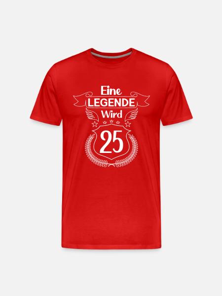 Eine Legende wird 25 - Männer Premium Bio T-Shirt - Rot