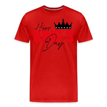 Happy king's day. Fête des rois. Roi pour un jour. - T-shirt bio Premium Homme - rouge - Devant - Damien (186cm)