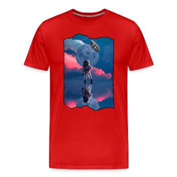 Space astronaut Tardigrade water bear - Men's Premium Organic T-Shirt - red - Front - Damien (186cm)