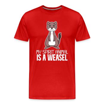 Wiesel - Männer Premium Bio T-Shirt - Rot - Vorne - Damien (186cm)